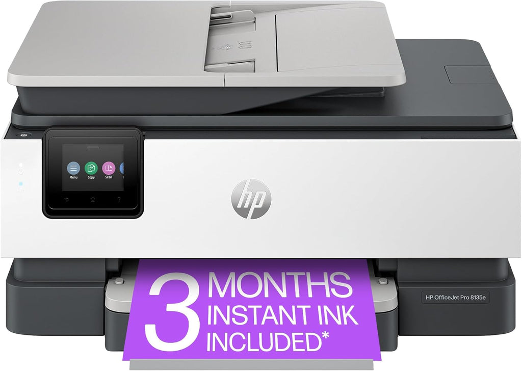 HP OfficeJet Pro 8135e Wireless All-in-One Color Inkjet Printer, Print, Scan, Copy, Fax, ADF, Duplex Printing, Best-for-Home Office, 3 month Instant Ink trial included (40Q35A)