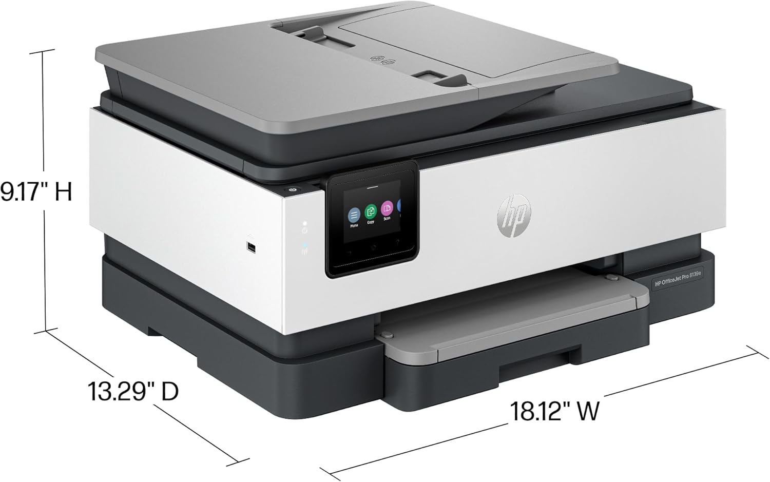 HP OfficeJet Pro 8139e Wireless All-in-One Color Inkjet Printer, Print, scan, Copy, fax, ADF, Duplex Printing Best-for-Home Office, 1 Year Instant Ink Trial Included