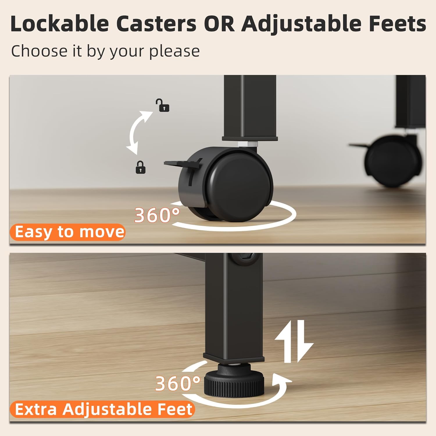 3 Tier Large Printer Stand with Power Outlet/Adjustable Storage Shelf, Rolling Cart with Wheels, Printer Table for Home Office 3D Printer/Heat Press/Laster, 22"×15" Black