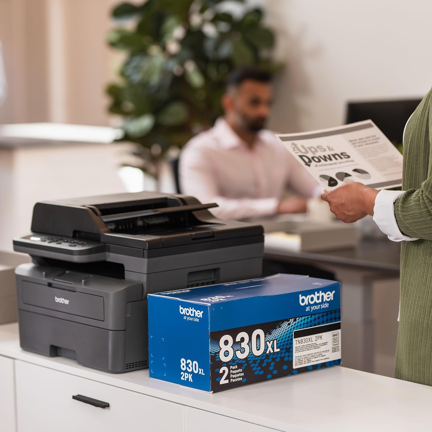 Brother DCP-L2640DW Wireless Compact Monochrome Multi-Function Laser Printer with Copy and Scan, Duplex, Mobile, Black & White | Includes Refresh Subscription Trial(1), Works with Alexa
